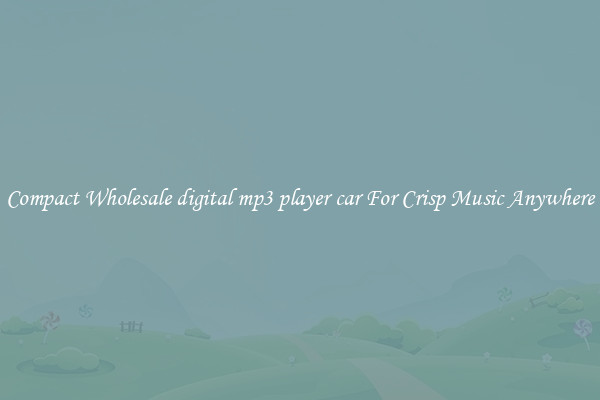 Compact Wholesale digital mp3 player car For Crisp Music Anywhere