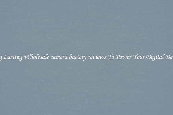 Long Lasting Wholesale camera battery reviews To Power Your Digital Devices