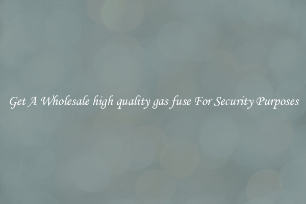 Get A Wholesale high quality gas fuse For Security Purposes