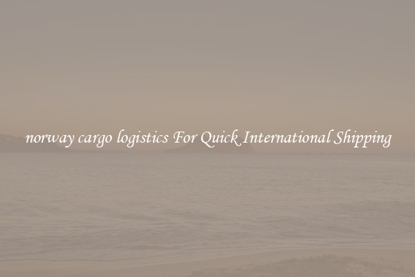 norway cargo logistics For Quick International Shipping
