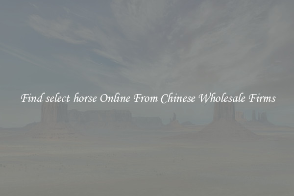 Find select horse Online From Chinese Wholesale Firms
