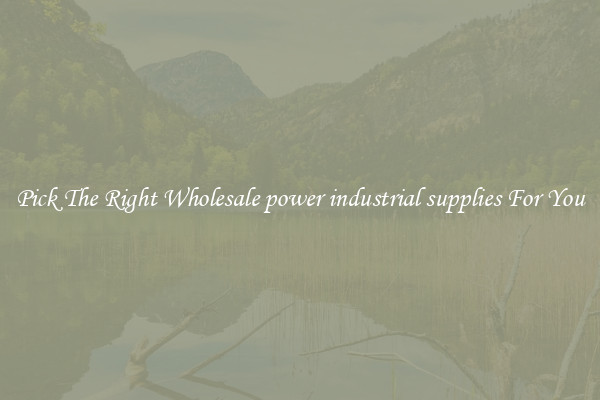 Pick The Right Wholesale power industrial supplies For You