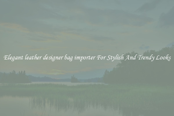 Elegant leather designer bag importer For Stylish And Trendy Looks