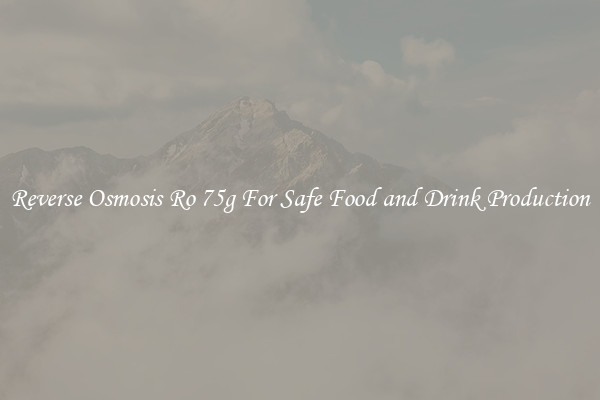 Reverse Osmosis Ro 75g For Safe Food and Drink Production