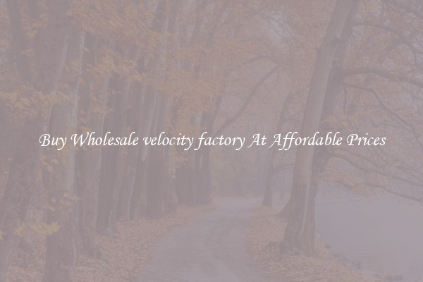 Buy Wholesale velocity factory At Affordable Prices